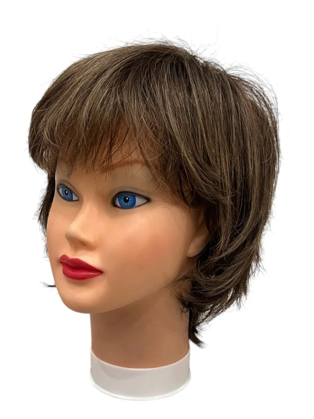 Dark Brown to Highlight Mix Short Layered Wig